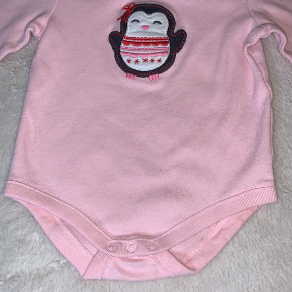 Gymboree 3-6M 2 pc. Pink Penguin Set Onesie & Leggings - Picture 5 of 13